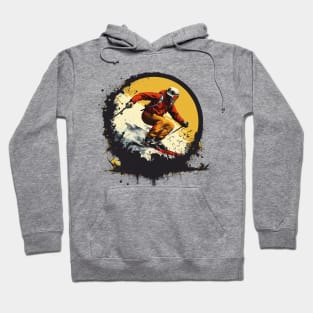 cool design of man skiing Hoodie